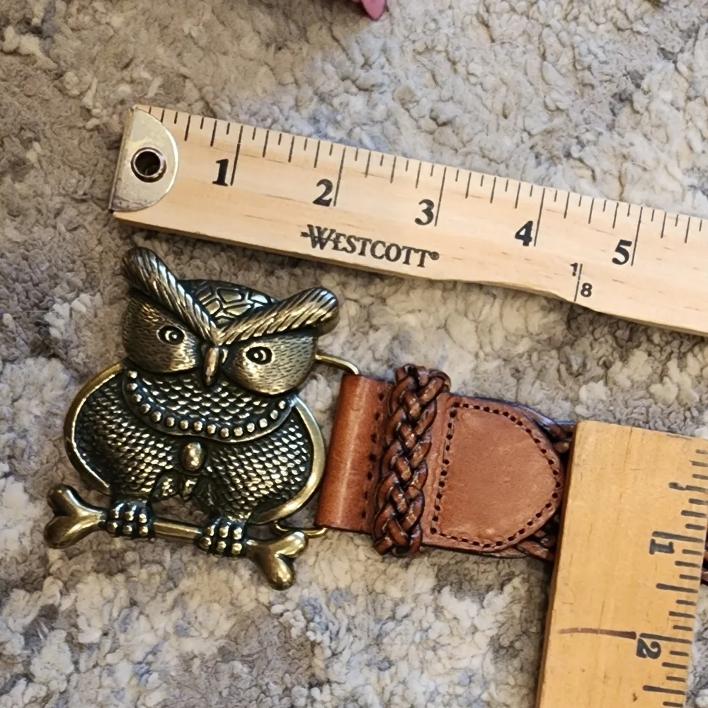 Delia's brown woven‎ Owl Belt.  Size medium.